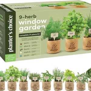 9 Herb Indoor Window Garden Kit – House Plants Seeds – Best Unique Easter Gift Ideas for Women, Mom, Friend, Her
