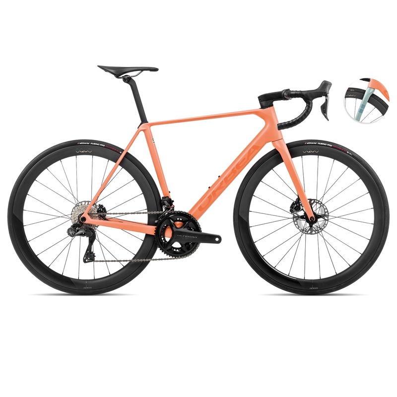 2024 Orbea ORCA M20iLTD Racing Road Bike – 51cm, Orange Cloud (Matte) – Stone Blue (Matte-Gloss)