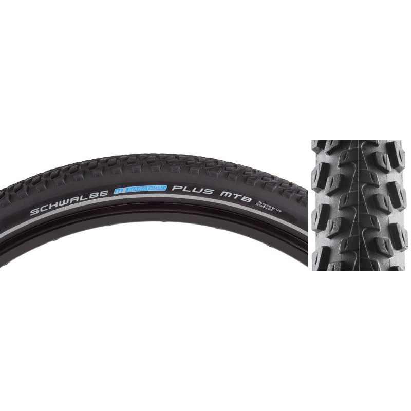 Schwalbe Marathon Plus MTB Tire – 27.5 x 2.25 Clincher Wire BLK SmartGuard Dual Compound