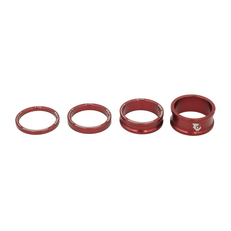 Wolf Tooth Components Precision Headset Spacer Kit – Red