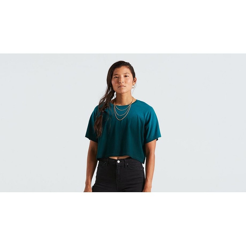 Specialized crop tee ss wmn tropical teal spray xxl