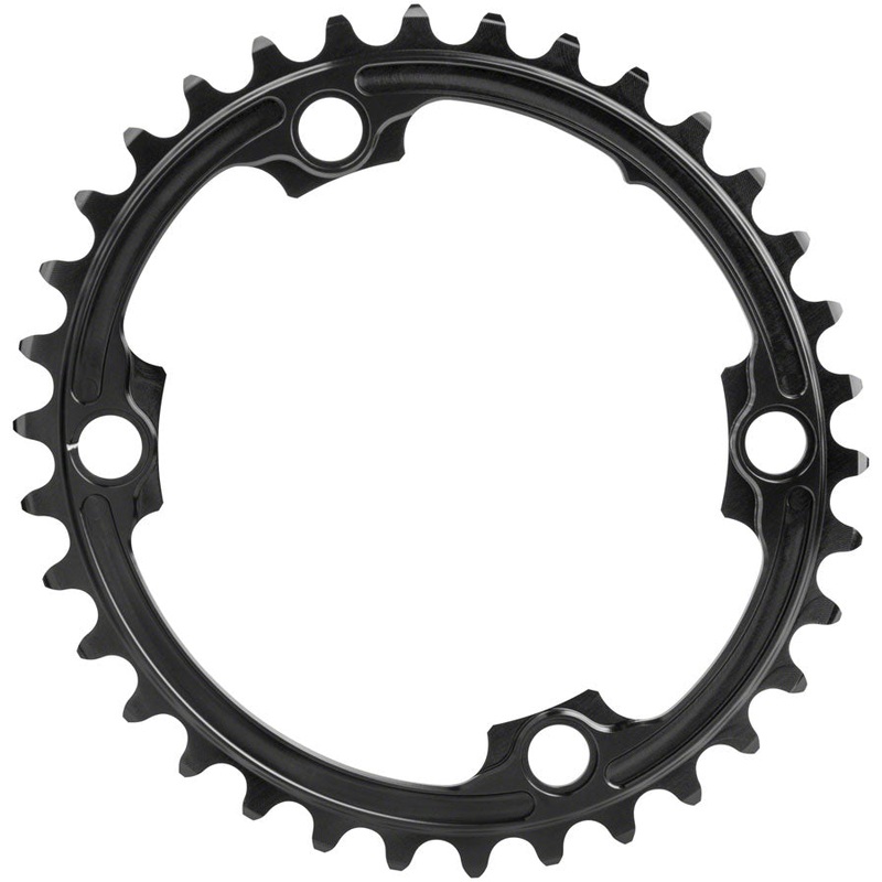 Absolute Black Premium Oval Road Chainring 4x110BCD 34T – Black