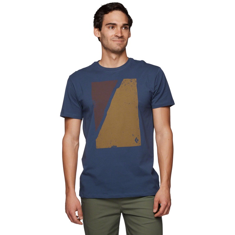 Black Diamond Block Print Mountain Tee – Ink Blue Mens Small