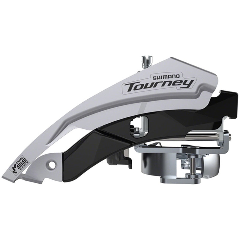 Shimano Tourney FD-TY600-L6 Front Derailleur – 6/7/8-Speed Triple Top Swing Dual Pull 31.8/34.9mm 66-69 Chainstay Angle 18t Cap.