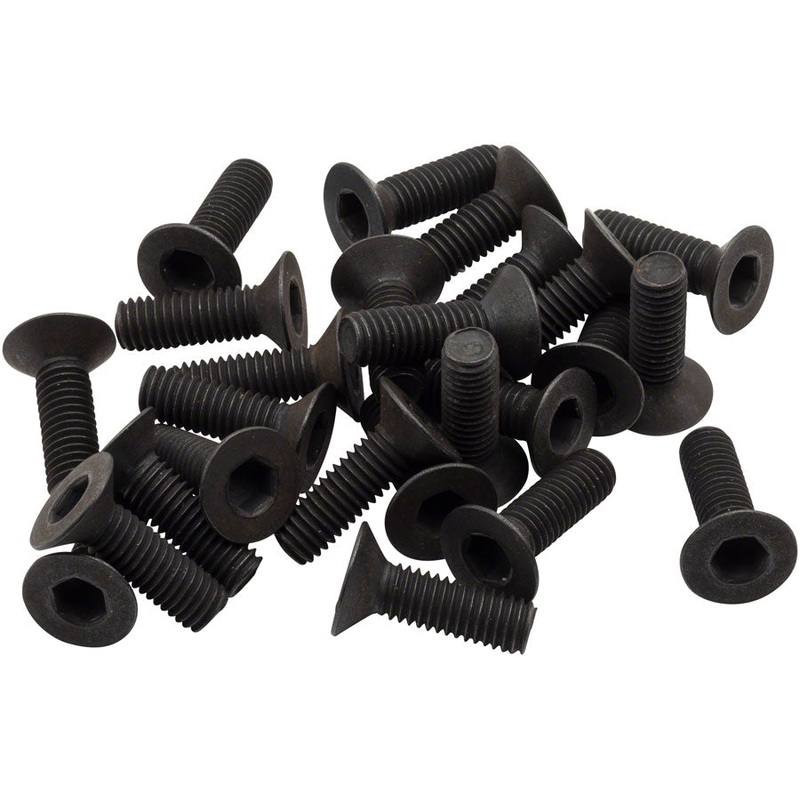 BikeFit Cleat Screws, 25-Pack, 16mm, SPD / MTB Compatible, Countersunk, 4mm Hex, M5 X 0.8