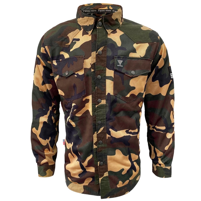 Summer Mesh Protective Camouflage Shirt “Knight Hawk” – Dark Color with Pads