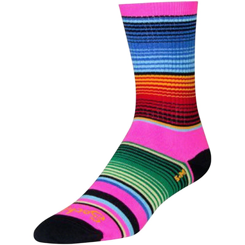 SockGuy Crew Siesta Socks – 6″ Pink/Multi-Color Large/X-Large