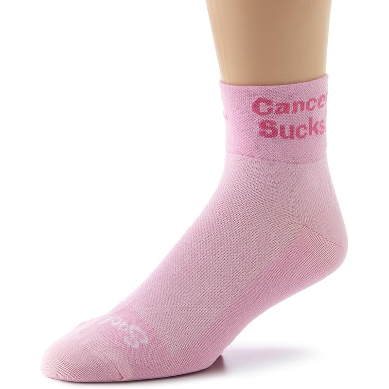 SockGuy Men’s Cancer Sucks, Pink, S/M