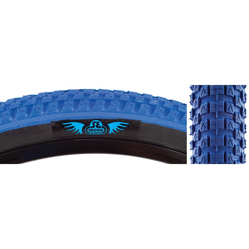 20×2.0 SE Racing Cub BMX Tire – Blue w/ Black Sidewall