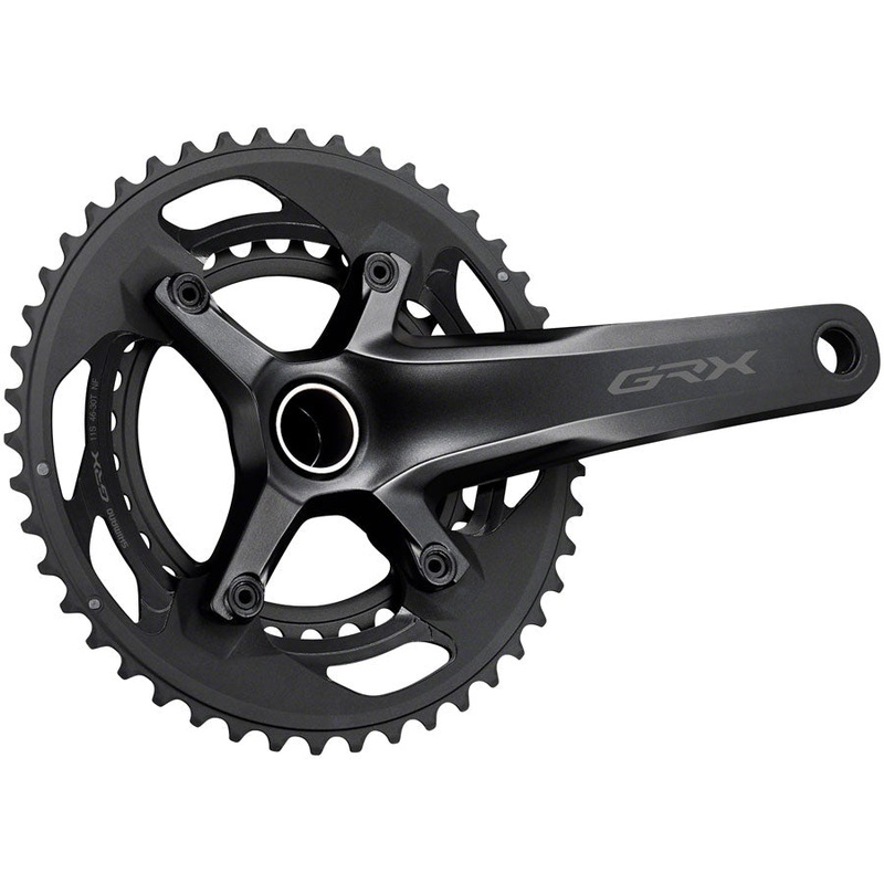 Shimano GRX FC-RX600-10 Crankset – 170mm 10-Speed 46/30t 110/80 BCD Hollowtech II Spindle Interface BLK