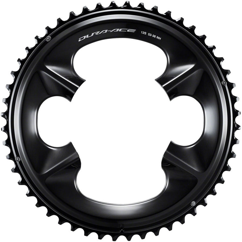 Shimano Dura-Ace FC-R9200 12-Speed Chainring – 52t, Asymmetric 110 BCD, Black, NH