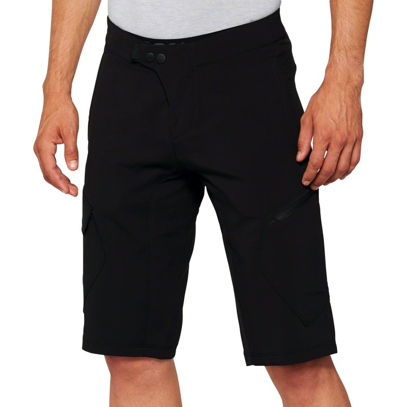 100% Ridecamp Shorts with Liner – Black Size 36
