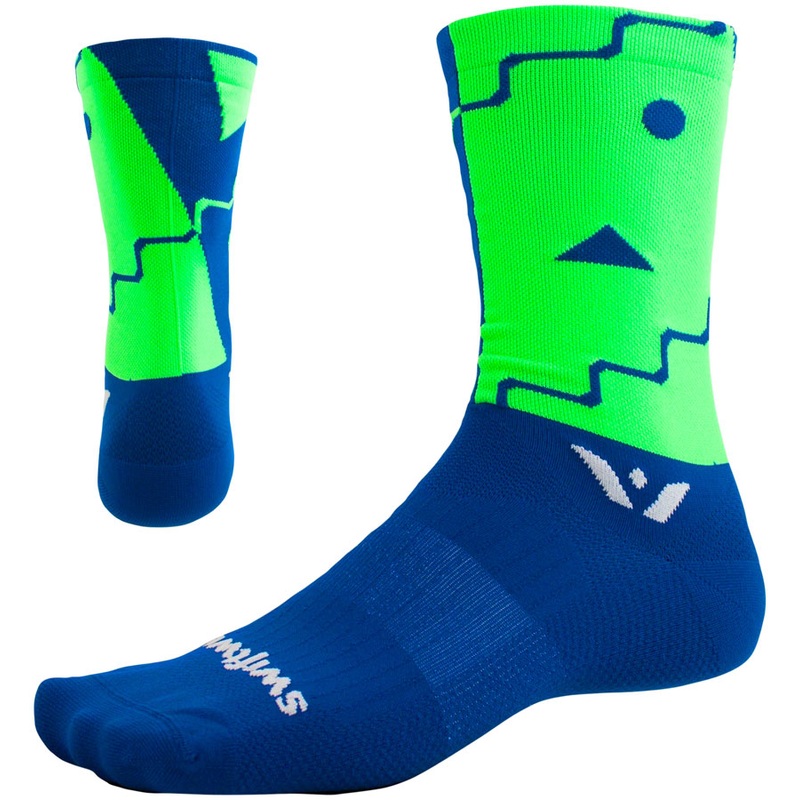 Swiftwick Vision Six Abstract Sock – 6″ Blue Small