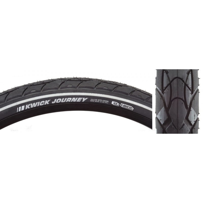 Tire Ken Kwick Journey Sport 20X1.75 Black/Bk/Ref Src/Ks/60 Wire 80Psi E50