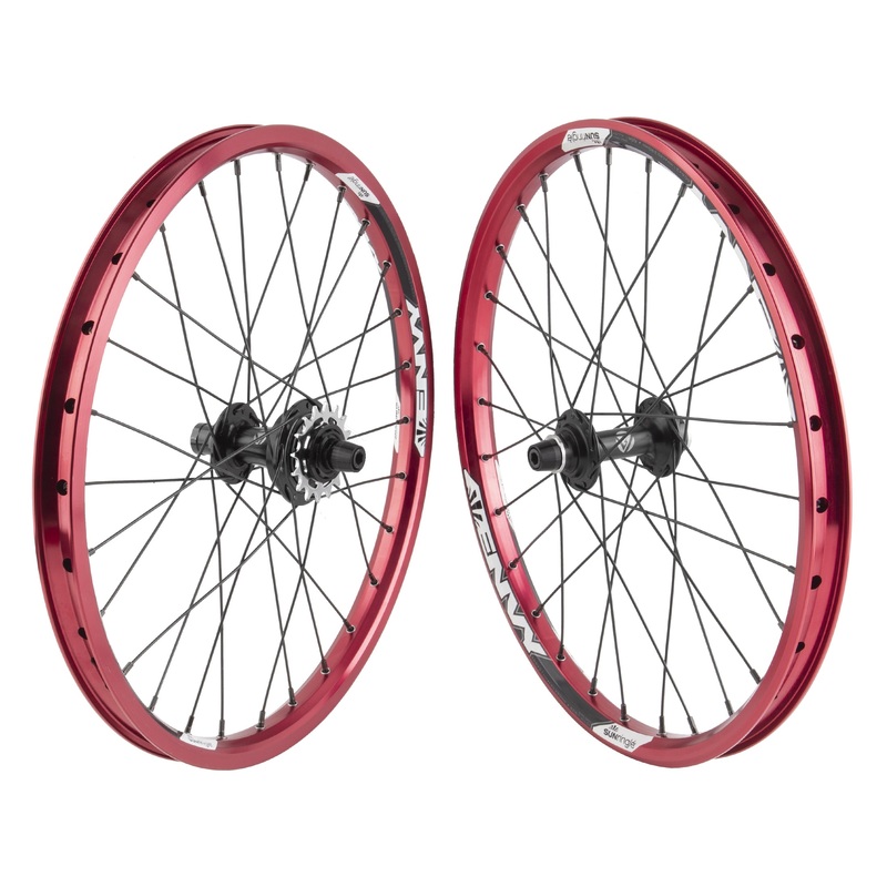 20″ Sun Envy w/ BlackOps MX3200 Sealed Cassette – BMX Wheelset – Pair – Red