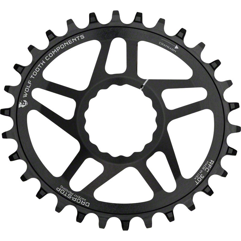 Wolf Tooth Elliptical Direct Mount Chainring – 30t RaceFace/Easton CINCH Direct Mount Drop-Stop A  For Boost Cranks 3mm Offset BLK