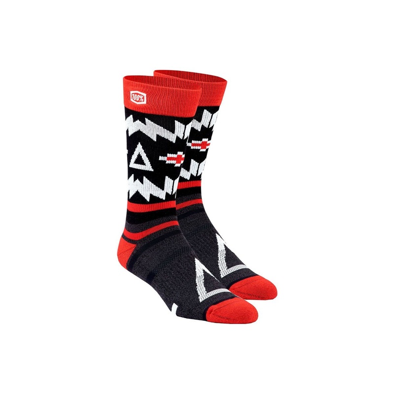 100% Jeronimo Sock – Black-Red
