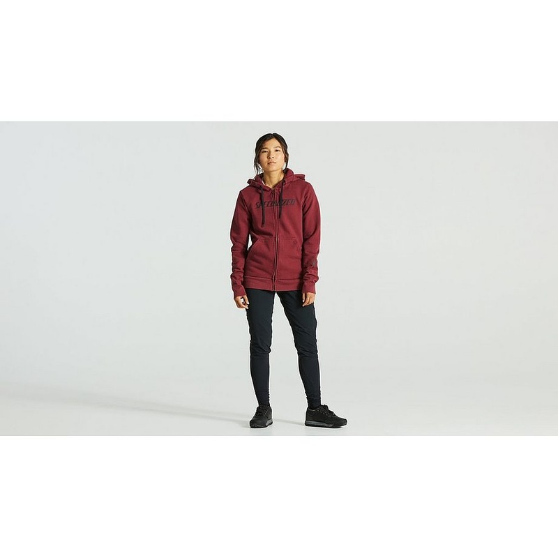 Specialized legacy wordmark zip-up hoodie wmn maroon xs