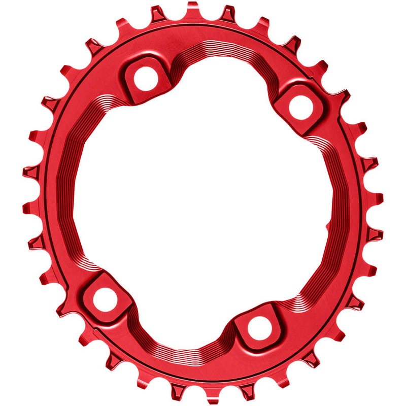 absoluteBLACK Oval 96 BCD Chainring Shimano XT M8000 – 32t 96 Shimano Asymmetric BCD 4-Bolt Narrow-Wide Red