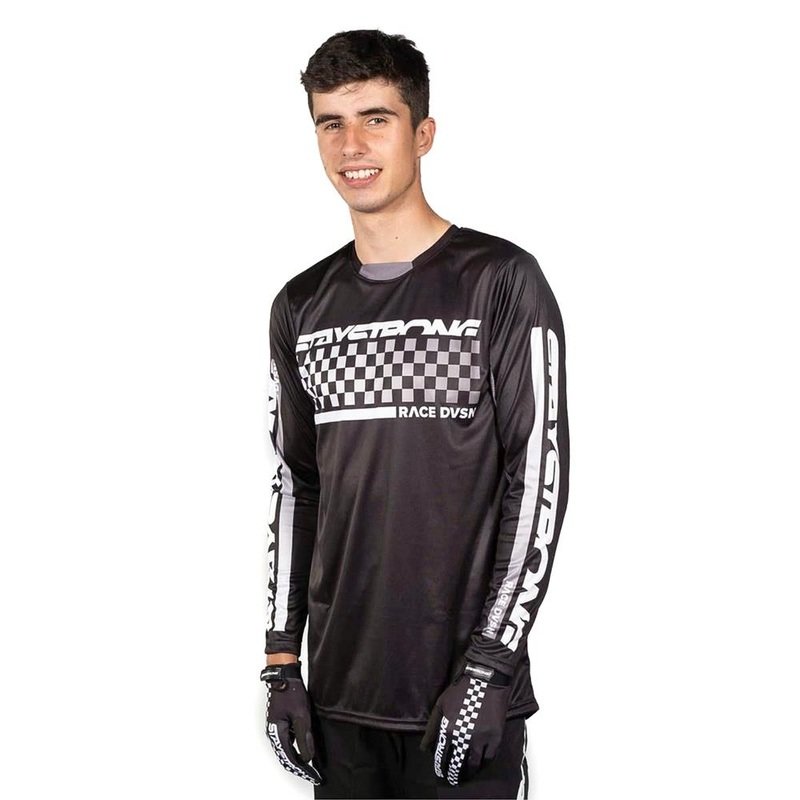 Stay Strong Checker Race Jersey – Black