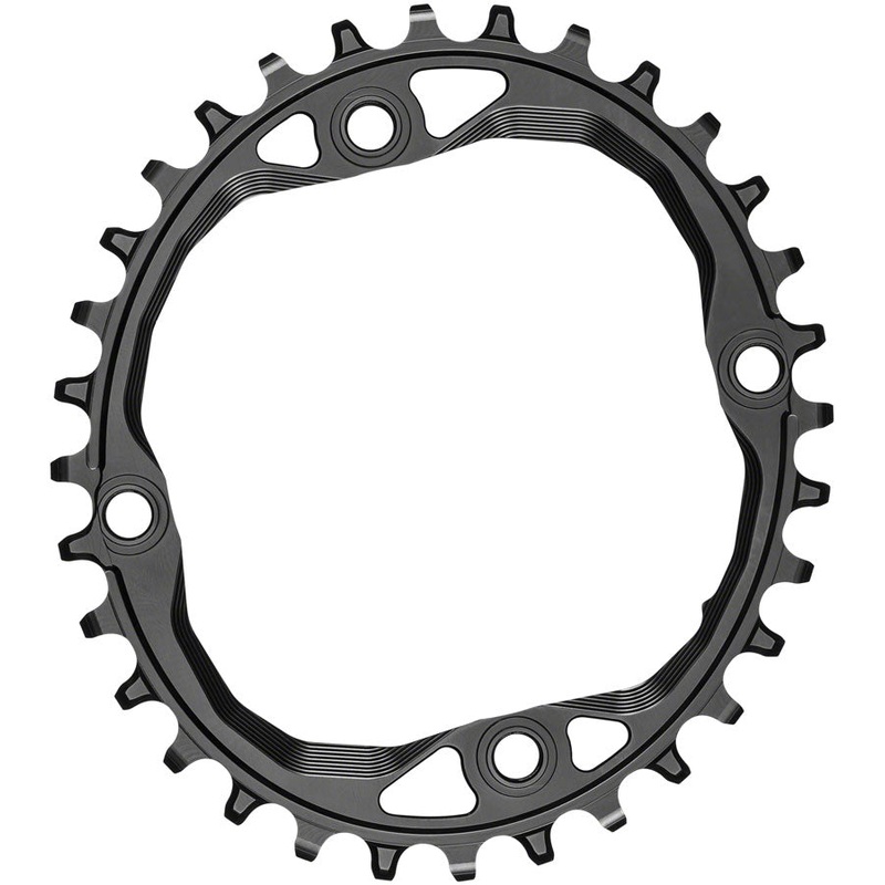 absoluteBLACK Oval 104 BCD Chainring – 32t, 104 BCD, 4-Bolt, Requires Hyperglide+ Chain, Black