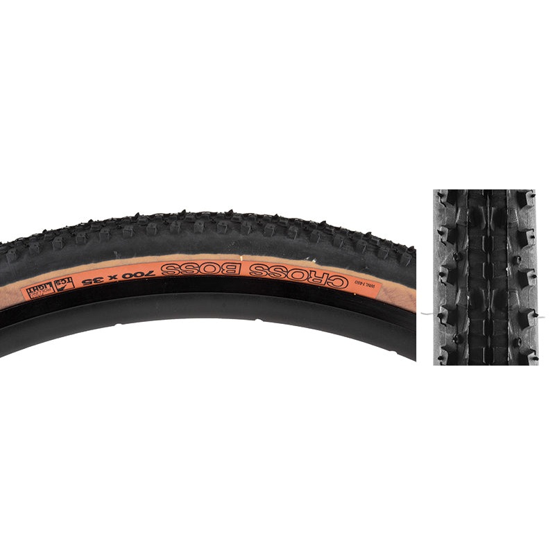 WTB Cross Boss Tire – 700 x 35 TCS Tubeless Folding BLK/Tan Light Fast Rolling