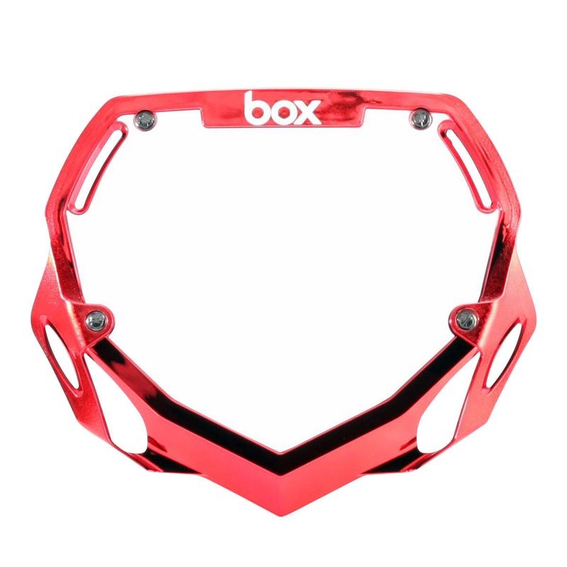 Box Two Pro BMX Number Plate – Red Chrome + White
