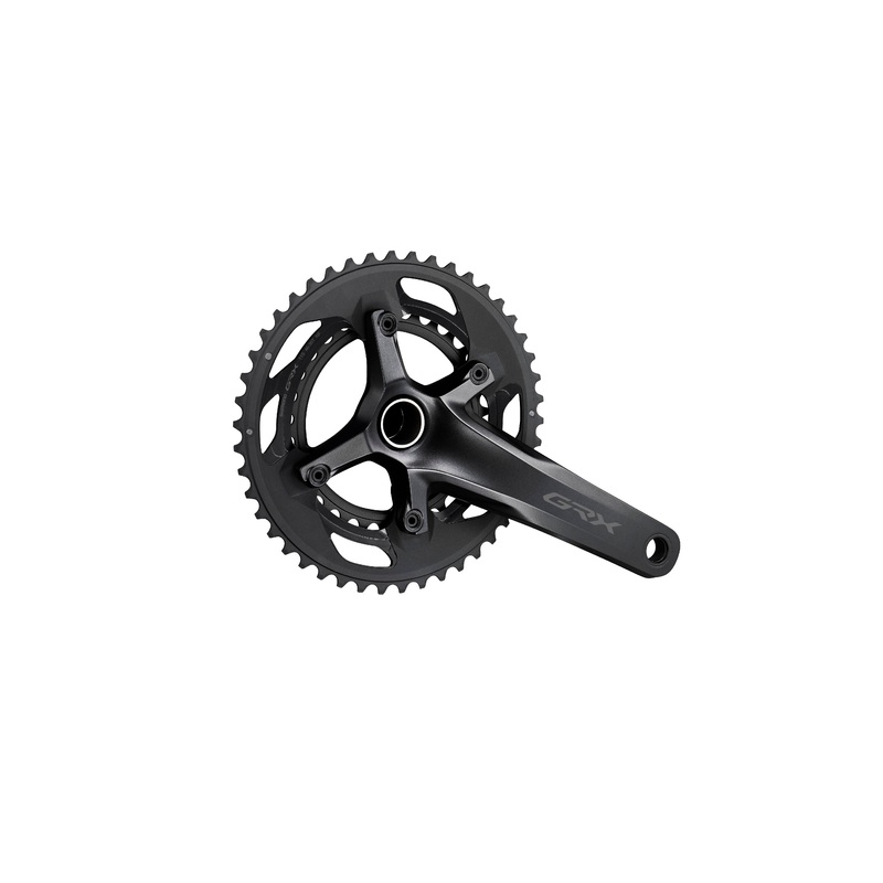 Shimano GRX FC-RX600-11 Crankset – 172.5mm 11-Speed 46/30t 110/80 BCD Hollowtech II Spindle Interface BLK