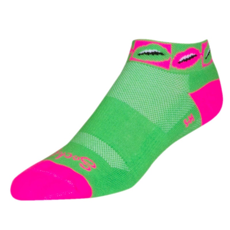 SockGuy Classic Smooch Socks – 1 inch, Green, Small/Medium