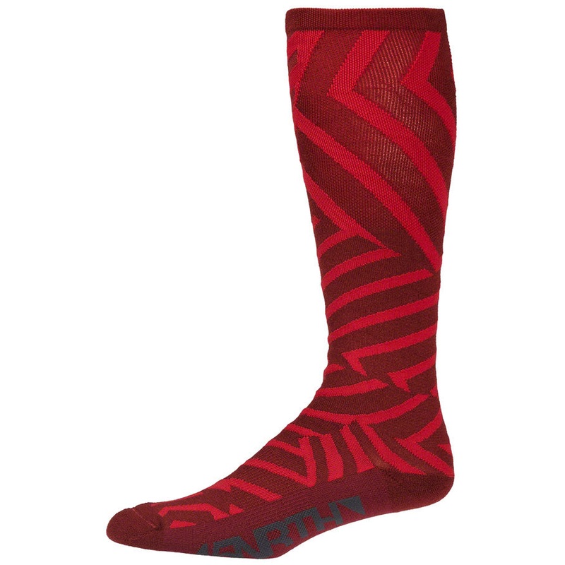45NRTH Dazzle Midweight Knee High Wool Sock – Chili Pepper/Red Large