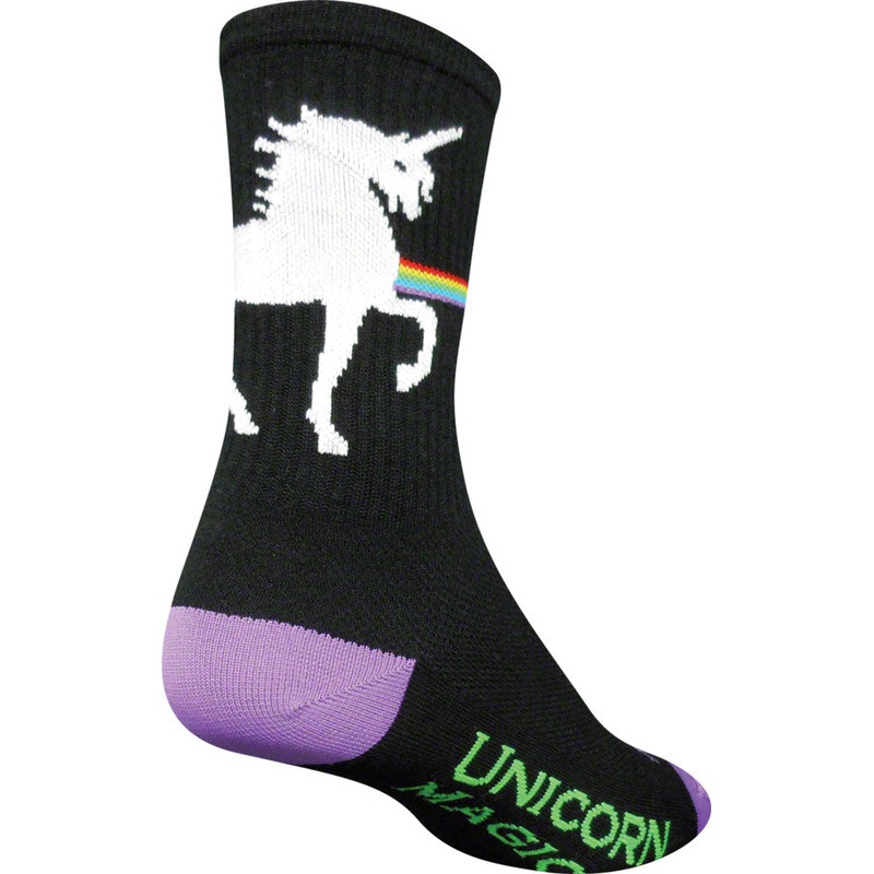 SockGuy Crew Unicorn Magic Socks – 6″ Black Small/Medium