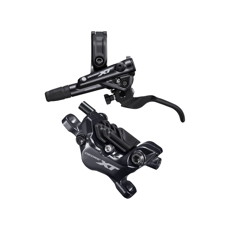 Shimano Deore XT BL-M8100/BR-M8120 Disc Brake Lever – Front Hydraulic Post Mount 4-Piston Finned Pads I-SPEC EV Clamp Band BLK