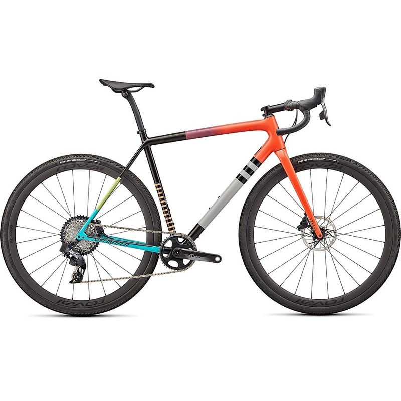 2022 Specialized crux pro bike gloss coral lilac fade/carbon/limestone/papaya/grey/black 52