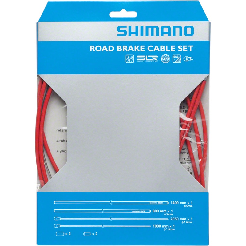 Shimano Road PTFE Brake Cable and Housing Set Red