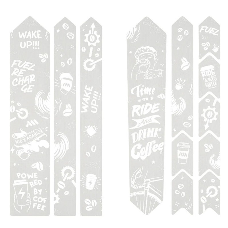 All Mountain Style Gravel & Road Frame Guard Kit  Honeycomb PVC, Impact & Scratch Protection, Coffee White, Easy Install, Lightweight Cycling Accessories