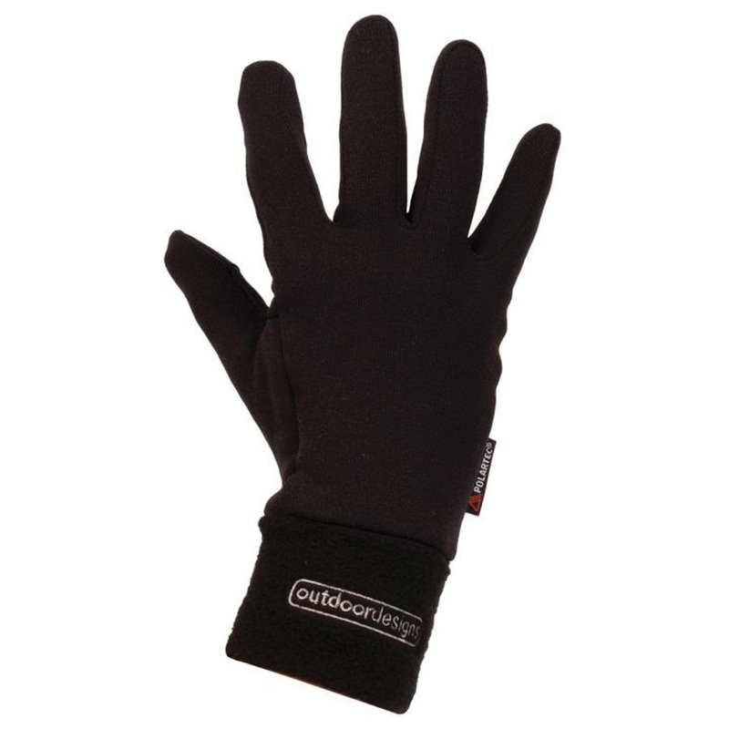 Outdoor Designs Poweron Mid Layer Gloves  Thermal, Breathable, Lightweight Cycling & Outdoor Gloves in Black, Multiple Sizes
