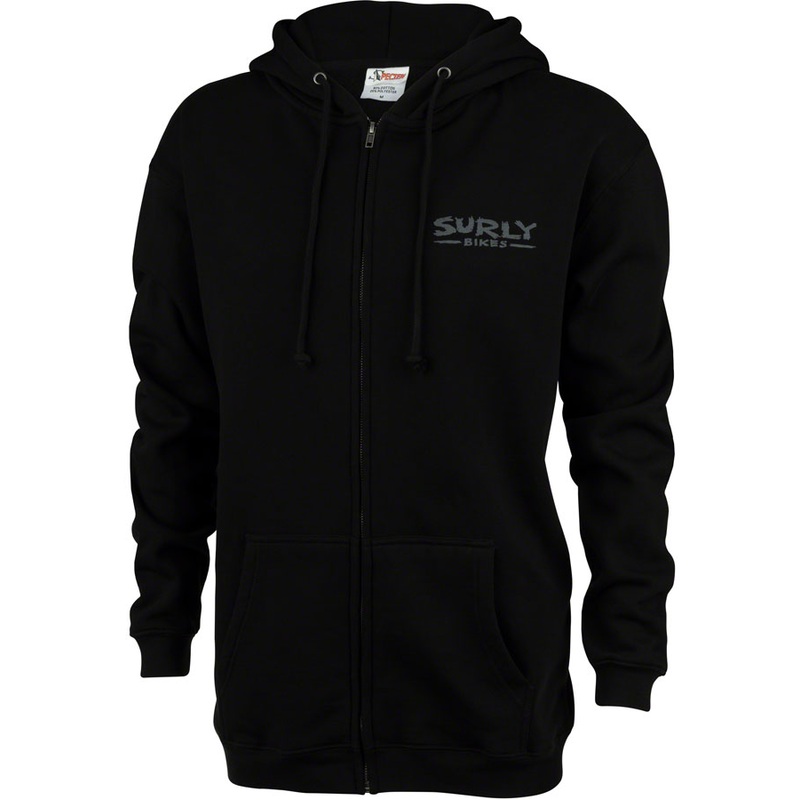 Surly Steel Consortium Zip-Up Hoodie – Black Unisex Small