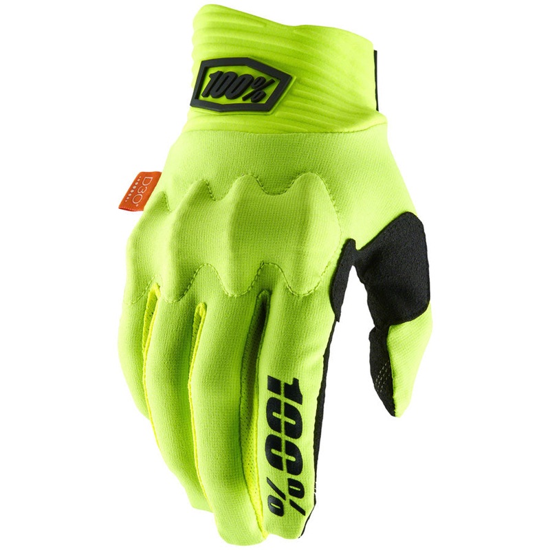 100% Cognito Gloves – Flourescent Yellow/Black Full Finger Mens Medium