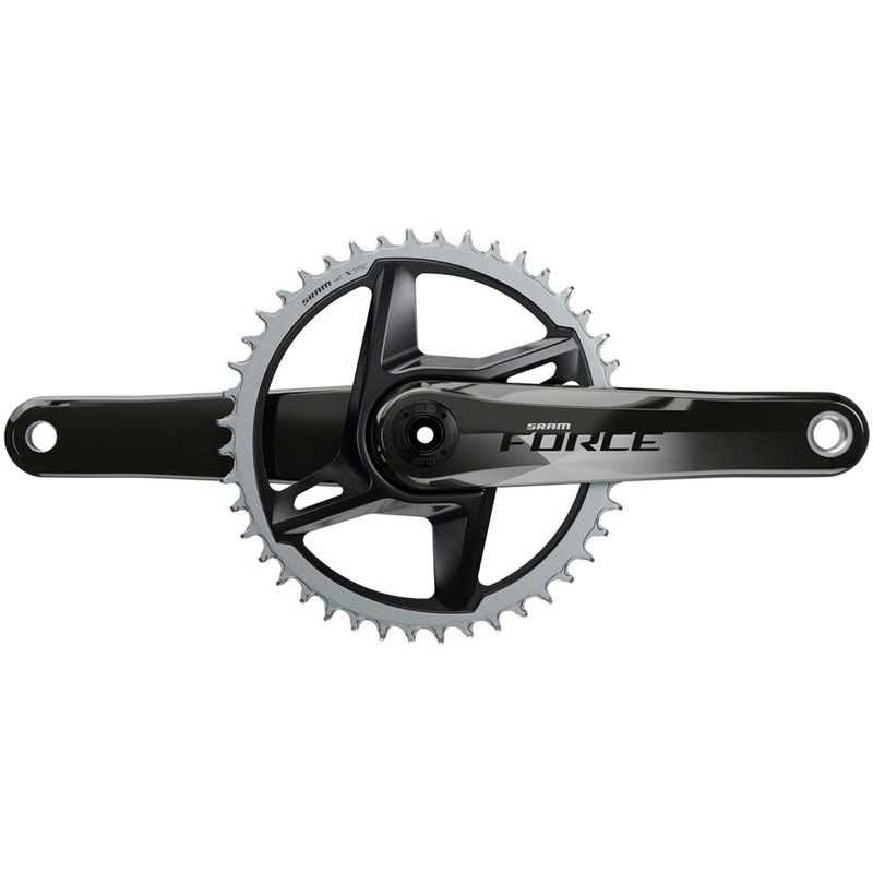 SRAM Force 1 AXS Crankset – 170mm 12-Speed 46t 8-Bolt Direct Mount DUB Spindle Interface Gloss Natural Carbon D1