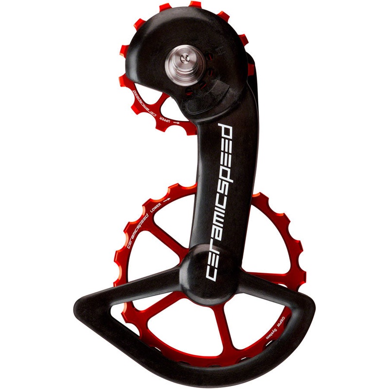 CeramicSpeed OSPW Pulley Wheel System Shimano 9100/9150 8000 SS/8050 SS – Coated Races Alloy Pulley Carbon Cage Red