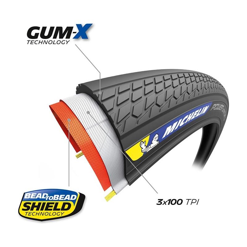 Michelin, Power Adventure TS TLR, Gravel Tire, 700x30C, Folding, Tubeless Ready, GUM-X, GUM-X, 3x100TPI, Black