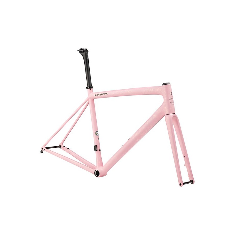 Specialized aethos S-Works frmset satin 100% red ghost pearl organic color run over desert rose / taupe 61