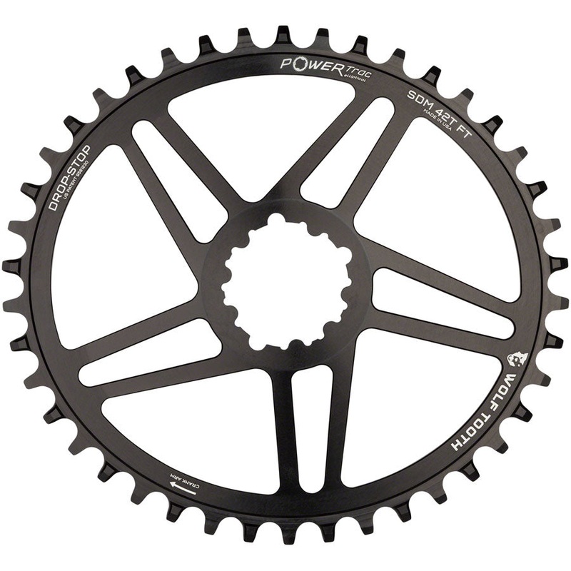 Wolf Tooth Elliptical Direct Mount Chainring – 42t, SRAM Direct Mount, 6mm Offset, Drop-Stop, Flattop Compatible, Black