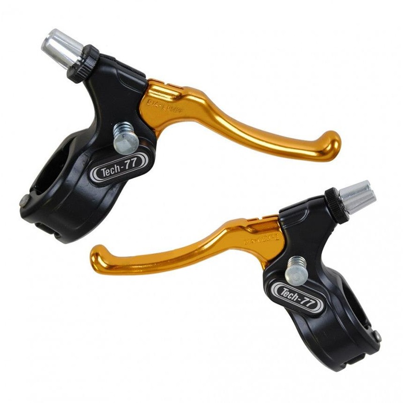 Dia Compe Tech-77 Hinged Locking BMX Canti/U-/Sidepull Brake Lever – Pair – Black/Gold