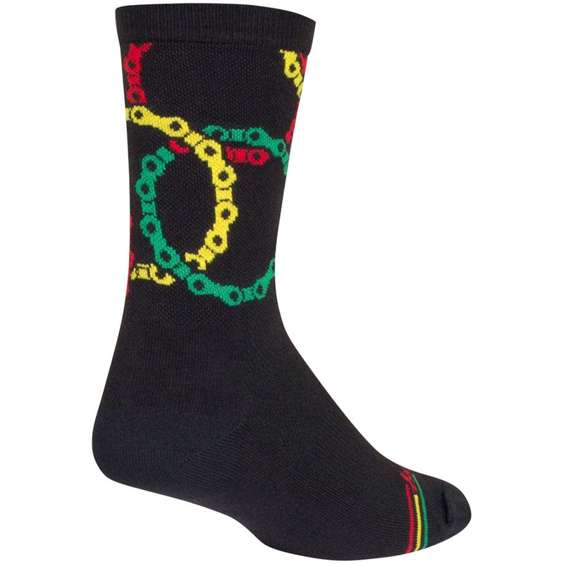 SockGuy Connected Crew Socks – 6 inch, Black/Multi, Large/X-Large