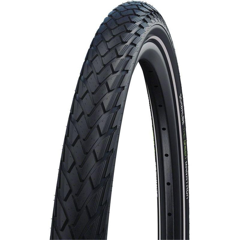 Schwalbe Green Marathon Tire – 26 x 1.50 Clincher Wire Black/Reflective Performance Line GreenGuard TwinSkin Addix