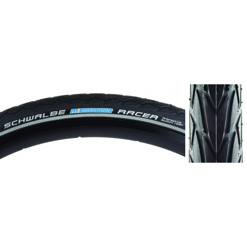 Schwalbe Marathon Racer Tires  High-Performance 700c Road Bike Tires with RaceGuard Puncture Protection, Addix Compound & E-Bike Compatibility