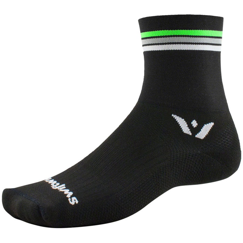 Swiftwick Aspire Four Socks – 4″ Black Stripe Small