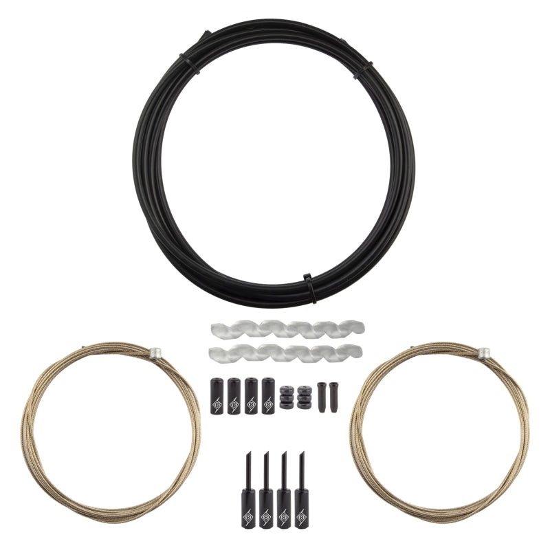 SuperSlick Compressionless MTB Brake Cable/Housing Kit Front and Rear 3000mm/1500mm & 2800mm 5mm/1.5mm Black MTB Compressionless