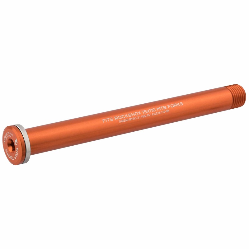 Wolf Tooth Wolf Axle for RockShox Suspension and Fat Forks – 110mm Boost, Orange